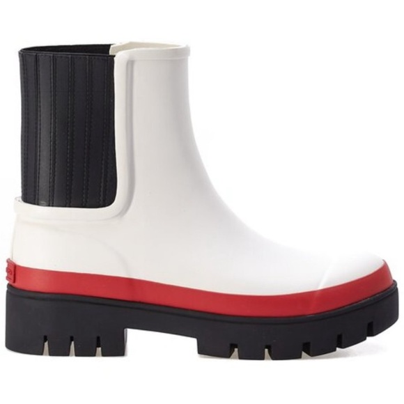 Tory Burch white and red rain boots - Picture 2 of 7